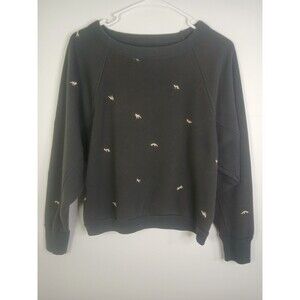 Universal Thread Women’s Small Navy Blue Pullover Sweatshirt Embroidered Fox GUC